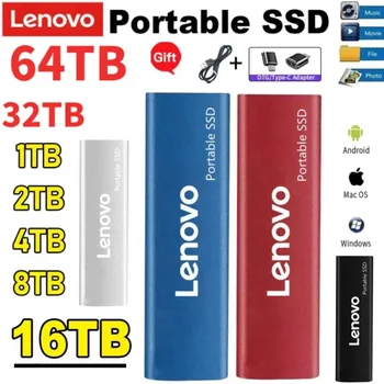 Lenovo Prenosné SSD 2TB Externý Pevný Disk 1 TB Vysoká Rýchlosť ssd (Solid State Drive M. 2 USB 3.1/Typ-C Rozhranie Pevného Disku Pre Notebook