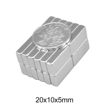 5~50pcs 20x10x5 mm Silný Quadrate Magnetické permanentným Magnetom 20x10x5mm Super Silný magnet Neodýmu, Magnety 20*10*5 mm