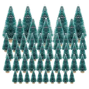 50PCS Miniatúrne Umelý Vianočný Stromček Malý Sneh, Mráz Stromy Borovica Vianočné DIY Party Dekorácie Remeslá