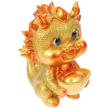 Čínsky Miniatúrne Dragon Živice Figúrky 2024 Rok Socha Šťastie, Bohatstvo A Prosperitu Mulčovače Rozprávková Záhrada Auto Dekorácií