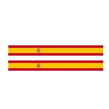 Nové Kreatívne 2 X Prúžok Španielsku Vlajku Auto Nálepky, Auto Okno Dekoratívne Vinylové PVC 17 cm X 1 cm