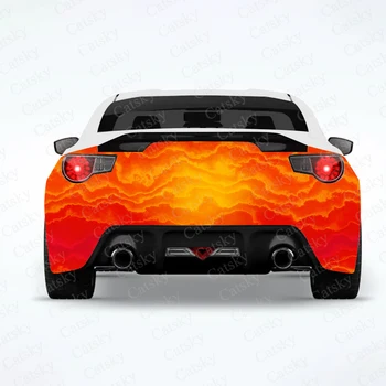 Abstrakt - Orange Auto Zadné Zábal Auto Nálepky, Auto Odtlačkový Tvorivé Nálepky Karosérie Vzhľad Úpravy Dekoračných Nálepiek