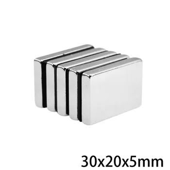 2~30pcs 30x20x5 mm Blok silných Magnetov 30mmX20mm Hromadný List Neodýmu Magnet 30x20x5mm Trvalé NdFeB Magnetické 30*20*5 mm